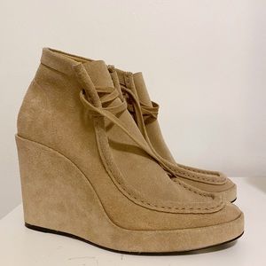 Balenciaga Tan Suede Leather Wedges 9.5 US/39.5 EU